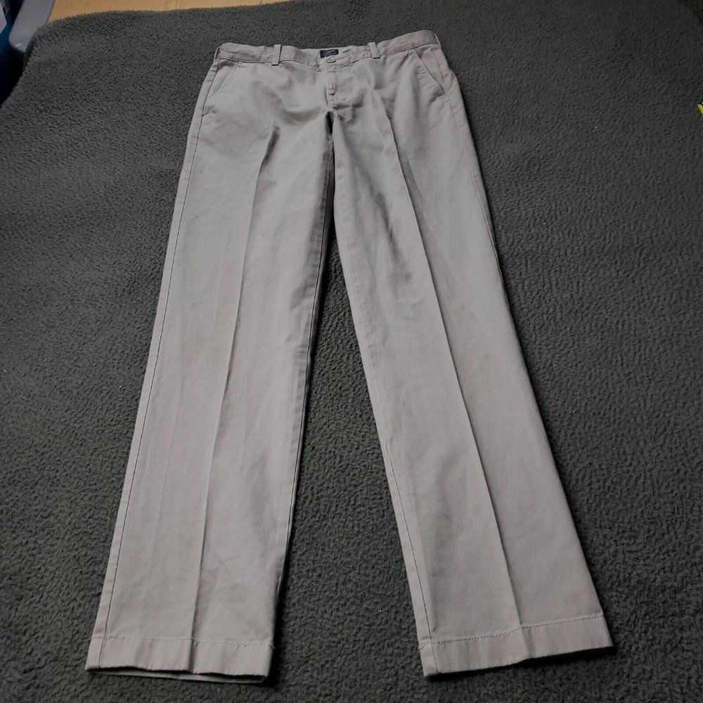 J. Crew The Bleeker Chino Pants Cotton Khaki Gray Mens 34 x35